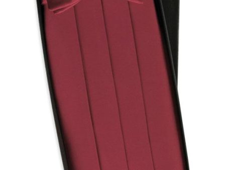 Burgundy Silk Cummerbund & Bow Tie Set For Cheap