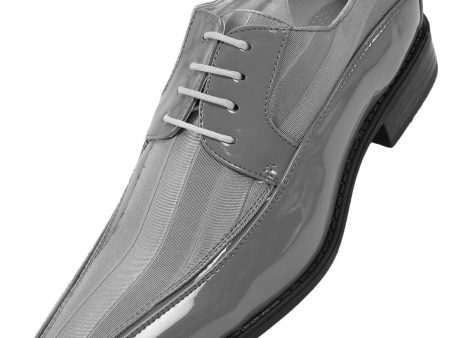 179  Grey Striped Tuxedo Shoes For Discount