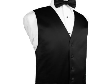 Black Noble Silk Tuxedo Vest For Cheap