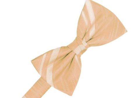 Apricot Striped Satin Kids Bow Tie Cheap