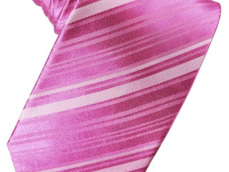 Fuchsia Striped Silk Necktie Sale