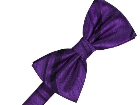 Purple Striped Satin Kids Bow Tie For Sale