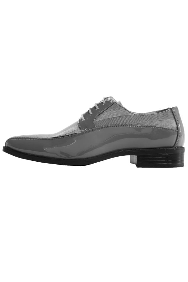 179  Grey Striped Tuxedo Shoes For Discount