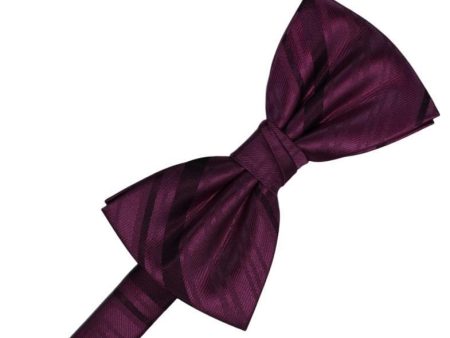 Berry Striped Satin Kids Bow Tie Online now