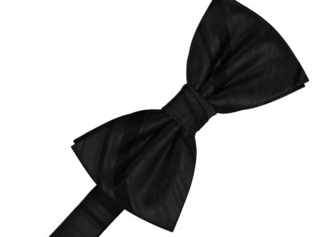 Black Striped Satin Kids Bow Tie Online Hot Sale