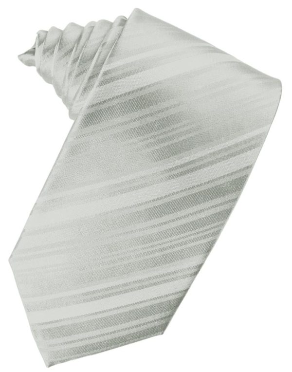 Platinum Striped Silk Necktie Cheap