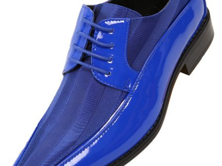 179  Royal Blue Striped Tuxedo Shoes on Sale