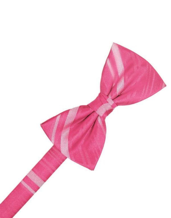 Bubblegum Striped Satin Kids Bow Tie Online now