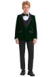 Jayden  Tazio Kids Green Velvet Tuxedo (5-Piece Set) Discount