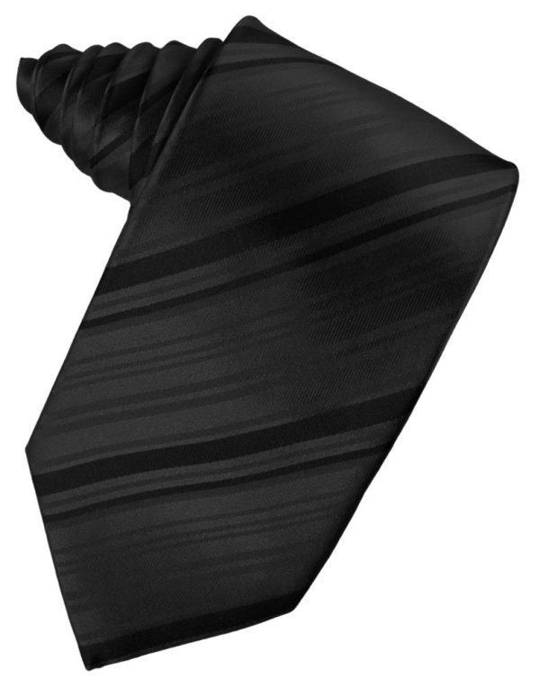 Black Striped Silk Necktie Supply