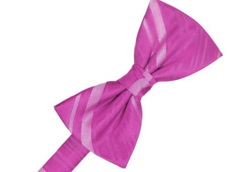 Fuchsia Striped Satin Kids Bow Tie Discount