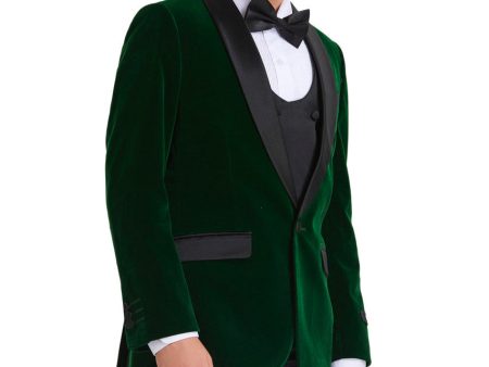 Jayden  Tazio Kids Green Velvet Tuxedo (5-Piece Set) Discount