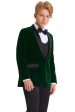 Jayden  Tazio Kids Green Velvet Tuxedo (5-Piece Set) Discount