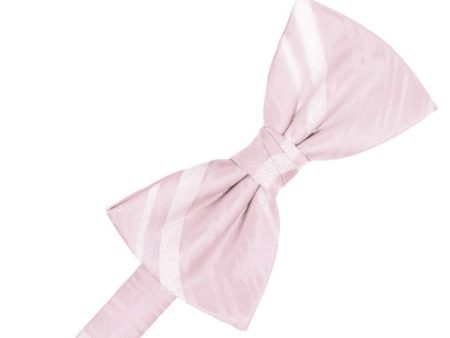 Blush Striped Satin Kids Bow Tie Supply