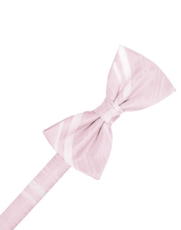 Blush Striped Satin Kids Bow Tie Supply