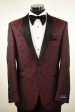 Brocade  Burgundy Dinner Jacket (Separates) Fashion