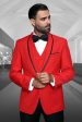 Genova  Red 1-Button Shawl Tuxedo (4-Piece Set) Online Hot Sale