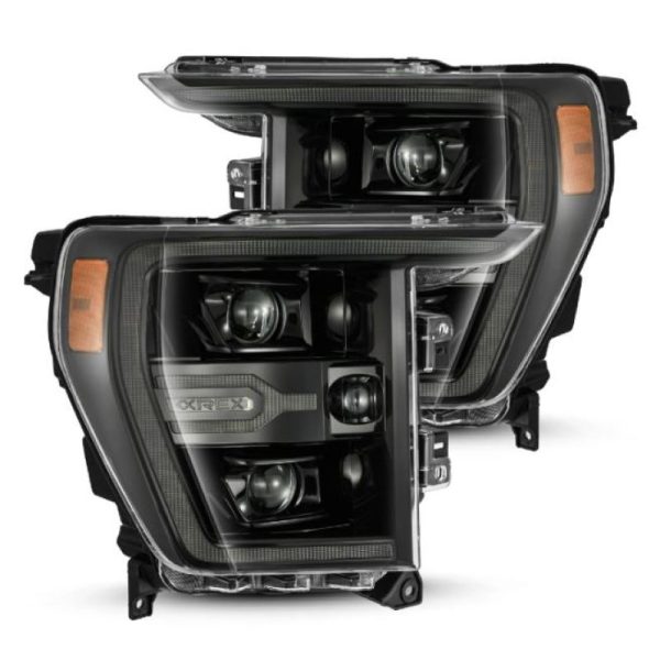 AlphaRex 21-22 Ford F150 Luxx-Series Projector Headlights Alpha-Black w Activ Light Seq Signal Online now