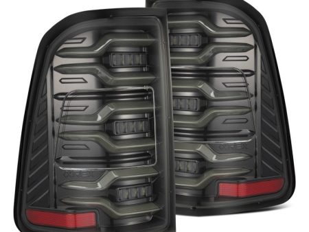 AlphaRex 19-21 Dodge Ram 1500 Luxx-Series LED Tail Lights Alpha-Black w Activ Light Seq Signal For Cheap